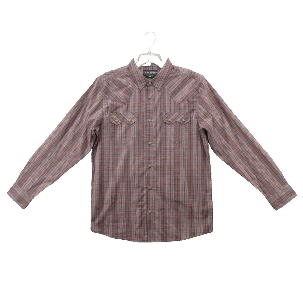 Cody James Men Shirt Large Western Long Sleeve Pearl Snap Cotton New